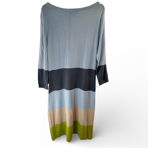 NWT BCBG MAXAXRIA Colorblock 3/4 Sleeve Sweater Dress L - Picture 3 of 8